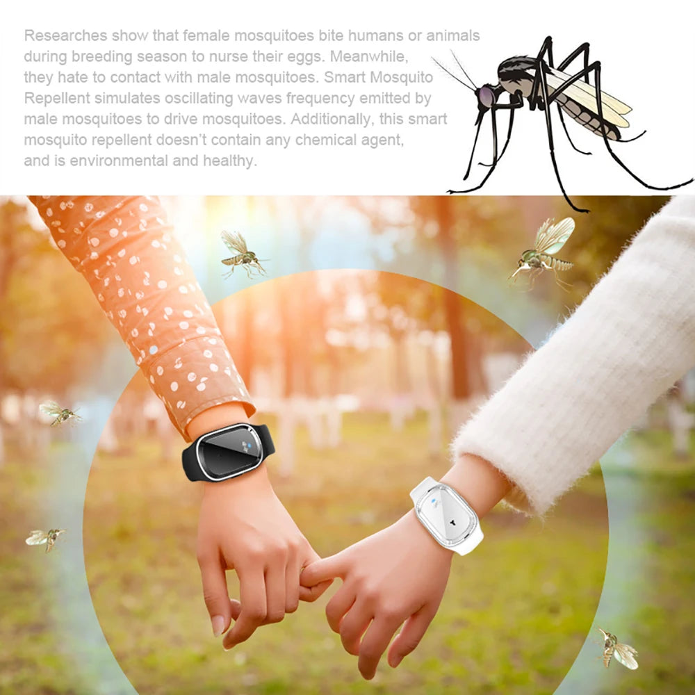 Children Smart Ultrasonic Mosquito Repellent Watch with Time Display Repellent Anti Mosquitoes Bite Long-last Protect Bracelet